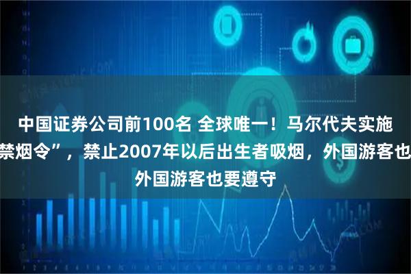 中国证券公司前100名 全球唯一！马尔代夫实施“世代禁烟令”，禁止2007年以后出生者吸烟，外国游客也要遵守