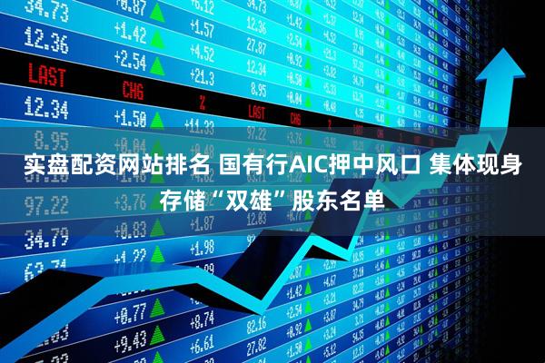 实盘配资网站排名 国有行AIC押中风口 集体现身存储“双雄”股东名单